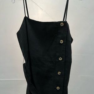 Black 100% linen dress H&M